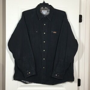 Carhartt S96 Flannel-Lined Canvas Shirt Jacket, Black, 2XL